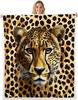 GUOYU Blanket Wild Cheetah Kids Throw BlanketLeopard Yellow Rose Floral Bed BlanketAnima Flower Heart Girls Boys Sofa DecorYellow Black