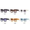 Trendy Brown Square Oversized Sunglasses Women  Brand Design Retro Rivet Shade Eyeglasses Big Rectangle Sun Glasses