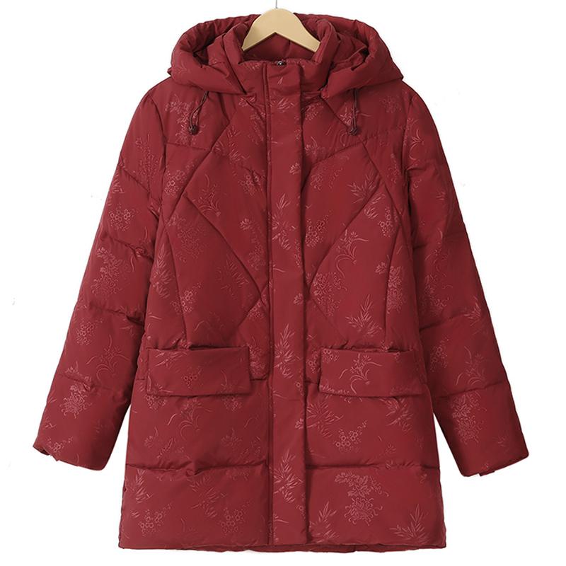 Plus Size 4XL-8XL Middle Age Woman Coats Winter Long Parkas Hooded Casual Thick Warm Outerwears Women's Jackets