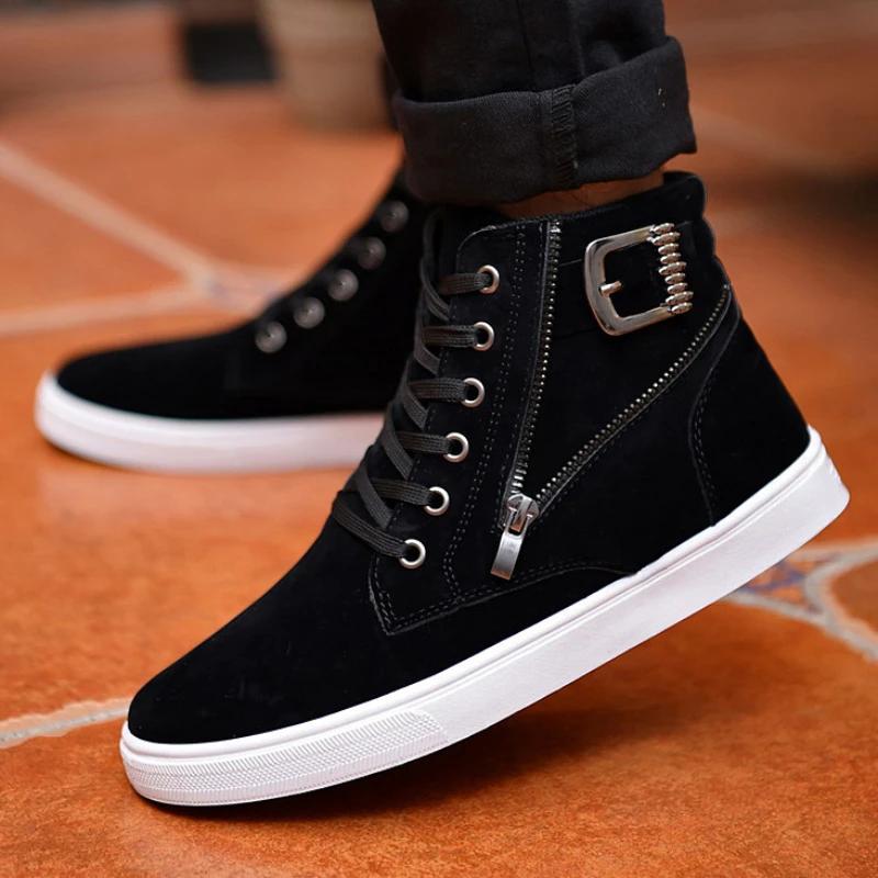 Fashion Men's sneakers High Top Male Sports Boots Frosted Suede Comfortable Casual Sneakers for Men Retro Style Male Shoes tenis hombres