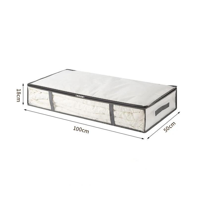 Transparent Under Bed Storage Bags Large Capacity Foldable Organizer With Zipper For Bedding Clothes