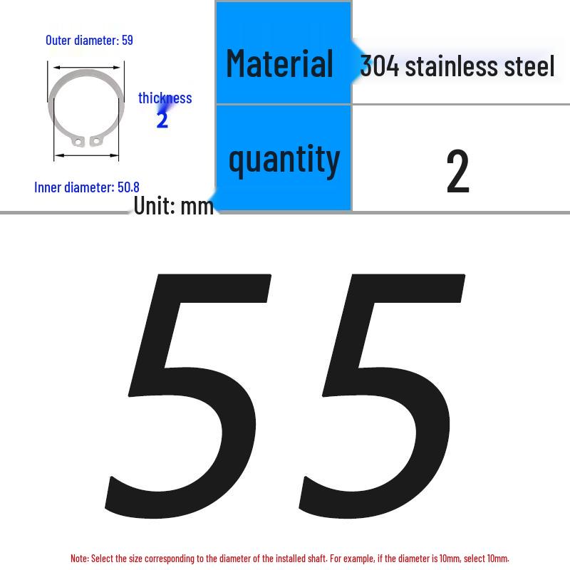 304 Stainless Steel Snap Ring for 3-200 Bearing