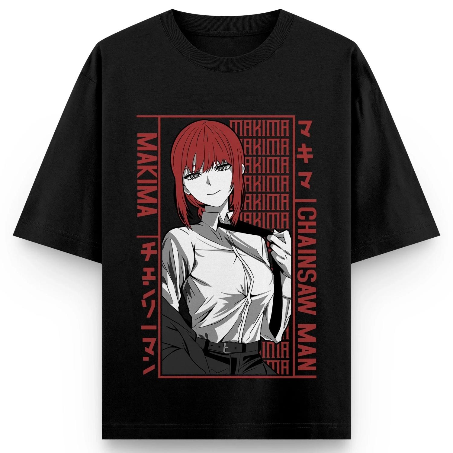 

Chainsaw Makima Graphic Print Cotton T Shirts for 2025 Summer Anime Streetwear Short Sleeve Tees Casual T-shirt S чёрный