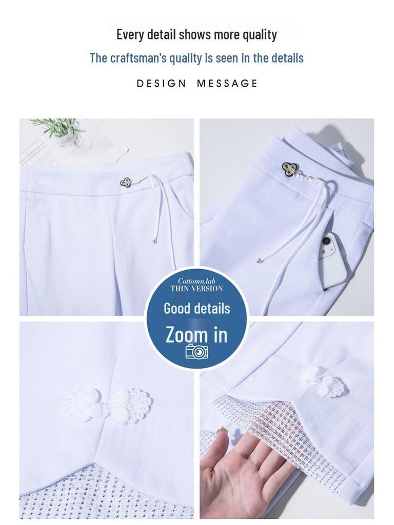 2024 Summer Women's High Waist Slimming Stretch Flare Pants - Middle-Aged Mom National Style Fishtail Skinny Fit