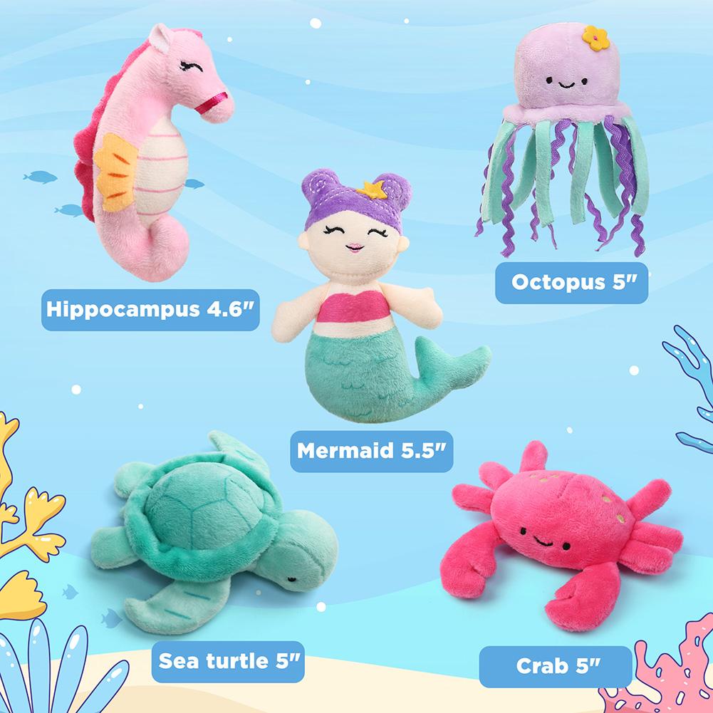 

Ocean Stuffed Animal, 5PCS Sea Creature Plush Toys Shell Carrying Bag, Plushies For Baby Kids Girls Christmas Birthday Gifts United States
