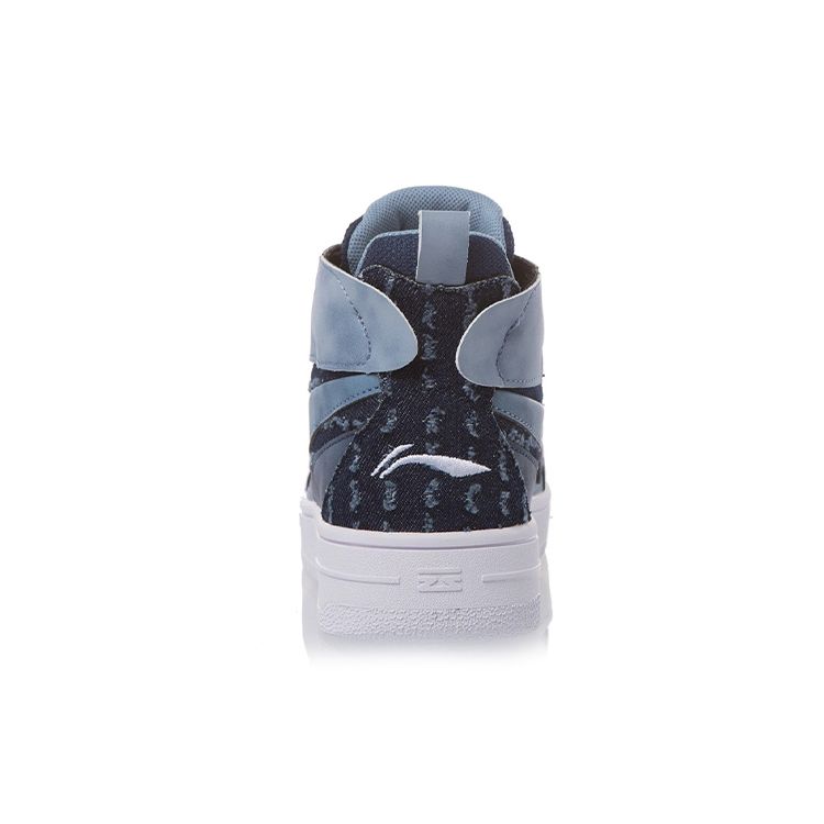 Li Ning Kids Casual Non-Slip Shock Absorbing Wear-Resistant High-Top Skate Shoes Kids Sneakers Blue YKCR150-5