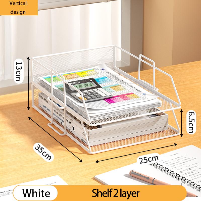 4-Tier Desk Organizer Stackable Tray Office Desk Organizer File and Desktop Holder for Paper Letter Accessories Black 5950₽