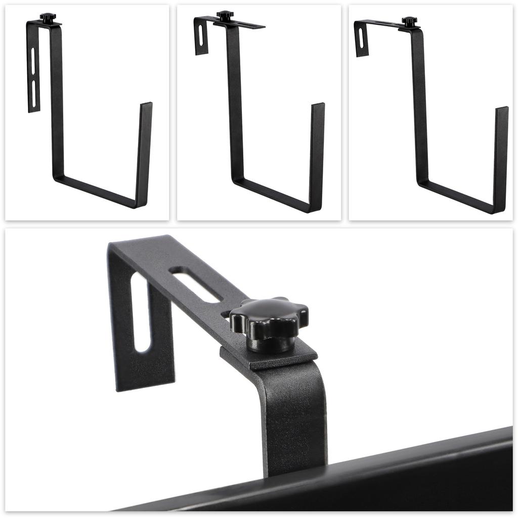 KADAX Flowerpot Balcony Box Handles 19x56cm Black