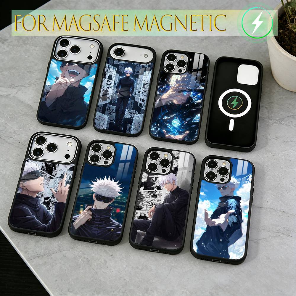 Satoru Gojo Phone Case For iPhone17,16,15,14,13,12,11 Plus,Pro Magnetic For Magsafe Wireless Charging