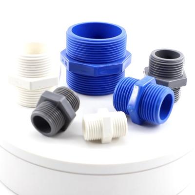 5pcs Grey PVC Nipple Connector 1/2" 3/4" 1" PVC Pipe Connector Garden Irrigation Pipe Fittings Aquarium Water Supply Tube Joints