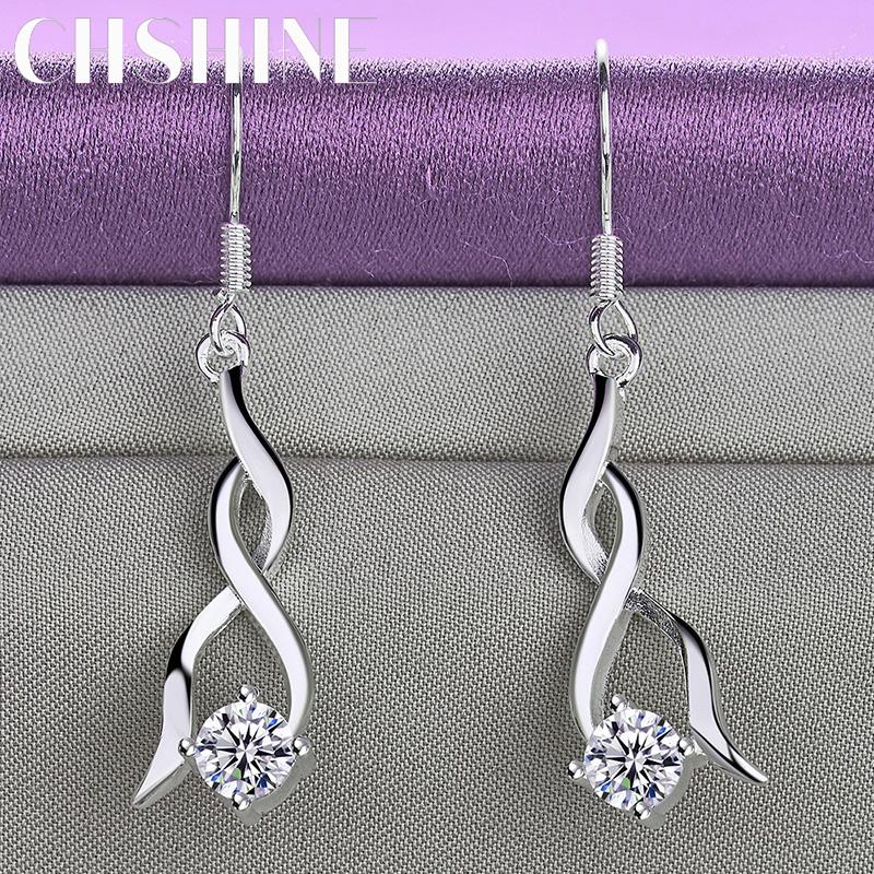 CHSHINE 925 Sterling Silver Charming Zircon Earrings For Women Fashion Jewelry