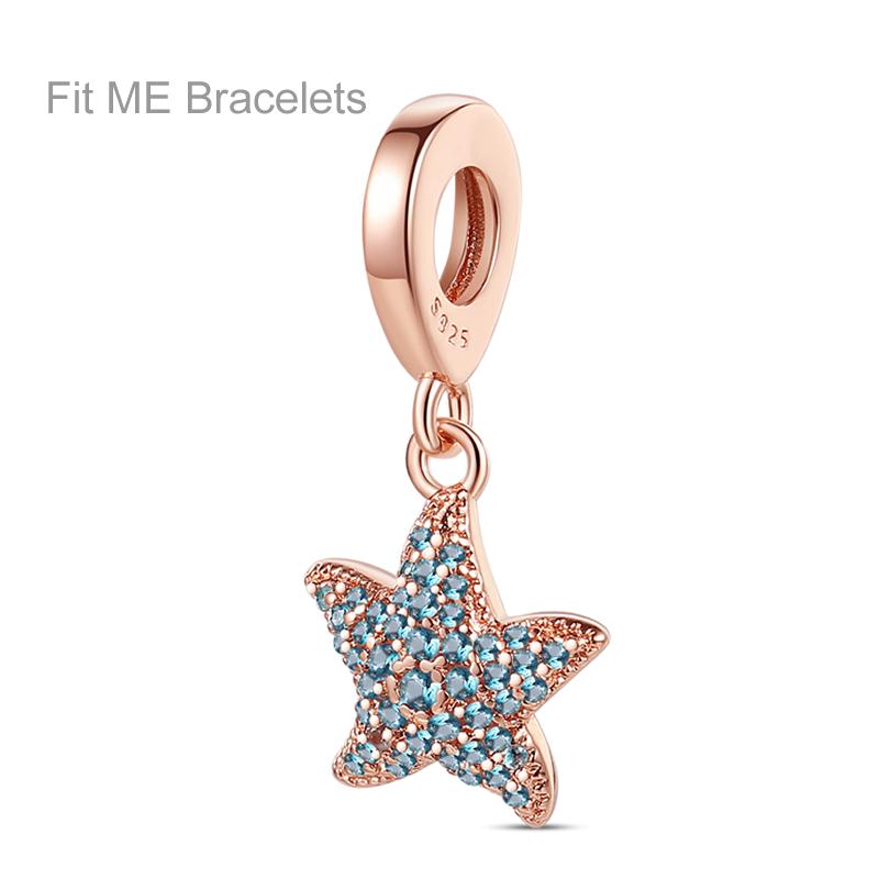 Colorful Charms Bead Jewelry Copper Rose Crown Rainbow Heart Shape Dangle Fit Pandora Bracelet Necklace Diy Marking