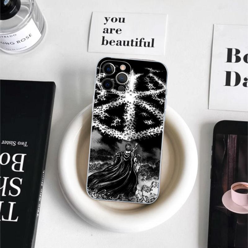 Japan Anime Berserk Guts Phone Case For iPhone 15 14 11 12 13 Mini Pro XS Max Cover 6 7 8 Plus X XR SE 2020 Funda Shell