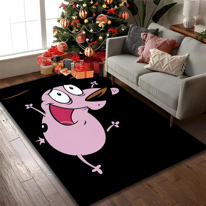 Courage the Cowardly Dog Rug Ideal for Reading Room, Multi-purpose Office Chair Sofa Carpet, Anti-slip Printed Home Area Rug