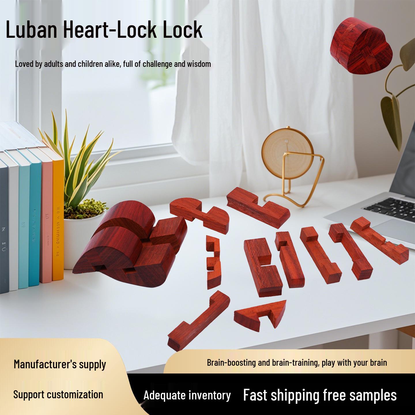 Kongming Lock Wooden Puzzle Toy for Kids and Adults - Educational & Fun 5.8 cm