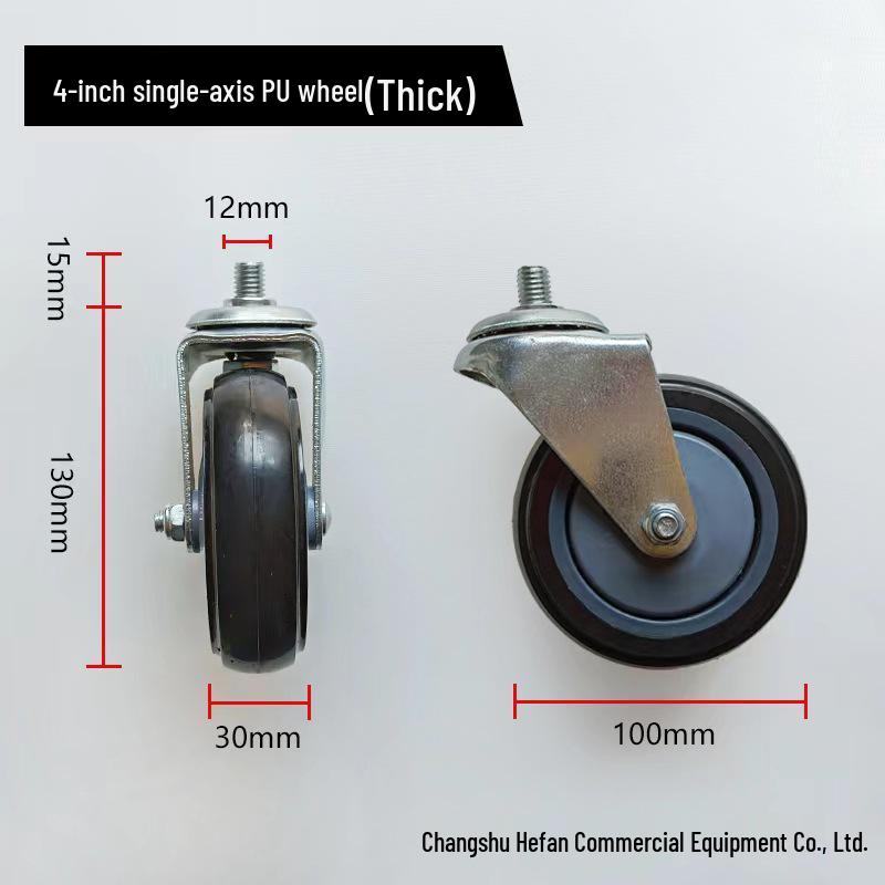 Heavy-Duty Polyurethane Swivel Casters - 4" & 5" Wheels, Smooth Durable Shopping Cart & Supermarket Trolley Rollers