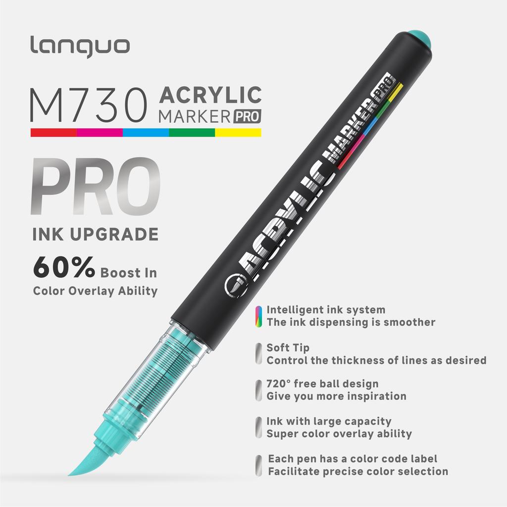 LANGUO 192Colors Direct Liquid Acrylic Marker Pens Set with Protable Bag Stackable Student DIY Graffiti Drawing Painting Pen PRO