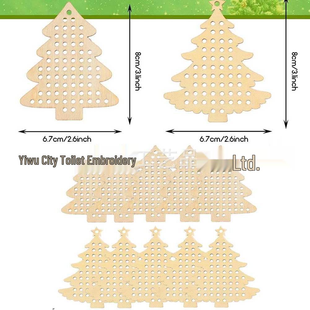 DIY Christmas Cross-Stitch Wooden Tree Kit for Kids