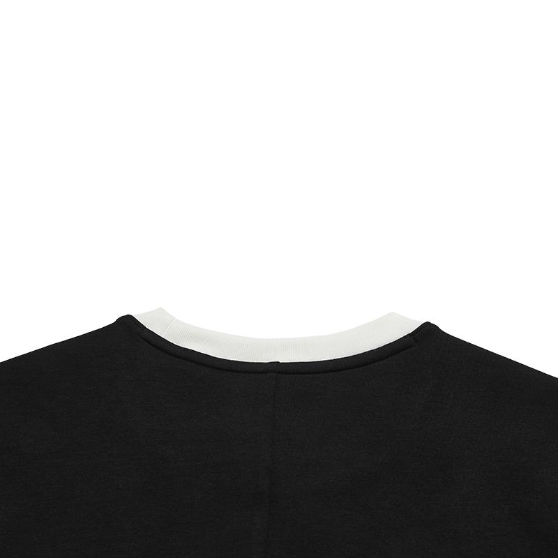 FILA Original Color Block Edge Fashion Simple Classic Retro Casual Versatile Comfortable Round Neck Slim Short Sleeve Dress F51W629301FBK