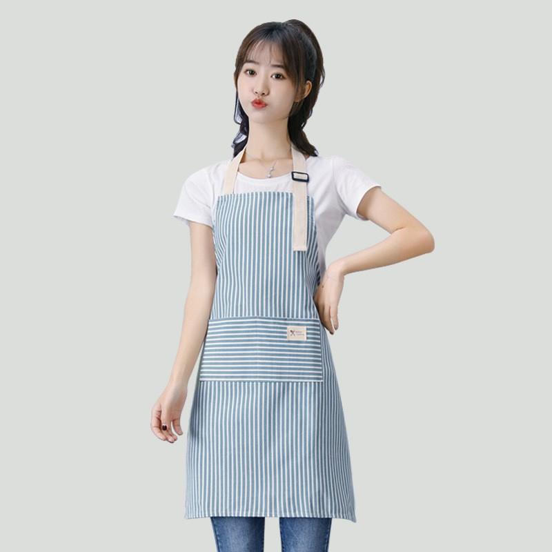 

Housework Breathable Restaurant Kitchen Cotton And Linen Striped Apron