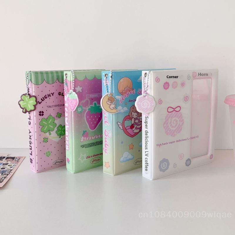 Cute Memory Album Lucky Clover Card Collection Book  - 4-Compartment Card Holder Album for 6-Inch Instant Photos & Postcards