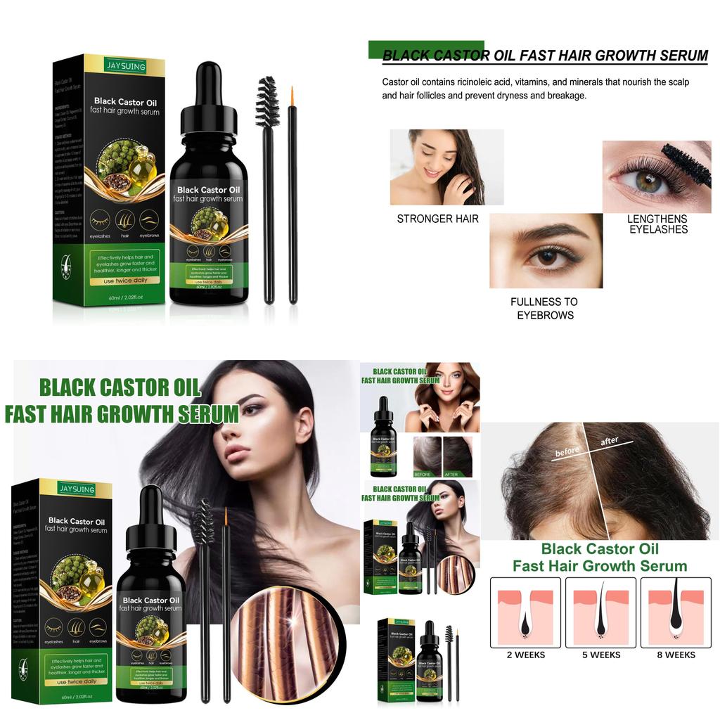 Jaysuing Castor Oil Hair Growth Essence Nourishing Thickening Strengthening Formula