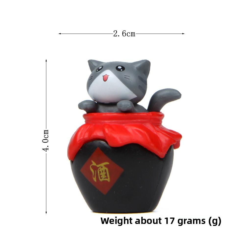 Cute Wine Cartoon Jar Cat Mini Models Ornaments For Gardening Decoration