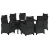 VidaXL Ensemble de salle à manger de jardin de 7 pièces avec coussins en rattan poly noir 3380376