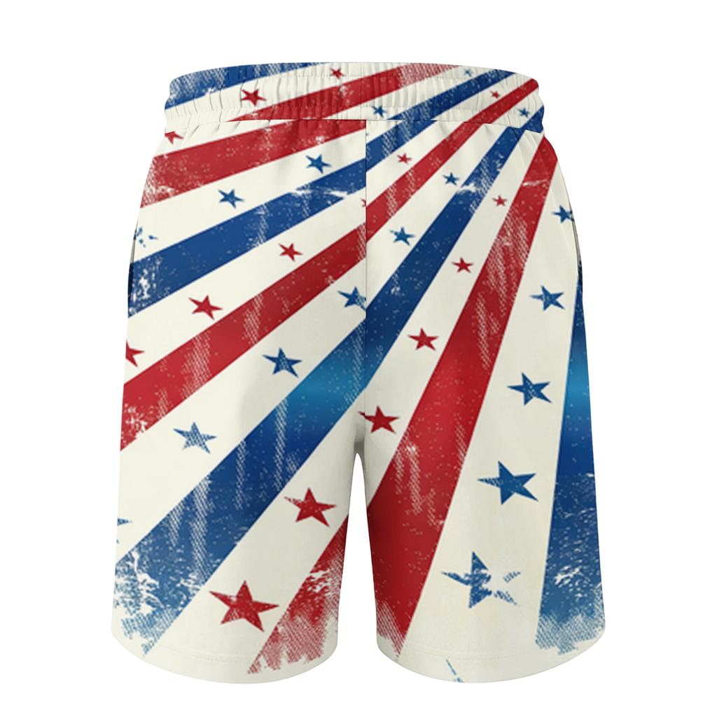 Men's Independence Day Printed Casual Drawstring Waist Shorts