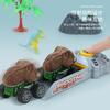 Dinosaur Transporter Animal Model Set, Portable Storage Container Truck Pull Back Dinosaur Car Toy