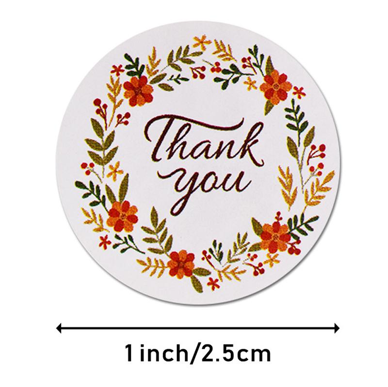 500Pcs/roll Floral Thank You Sticker for party Package stationery sticker
