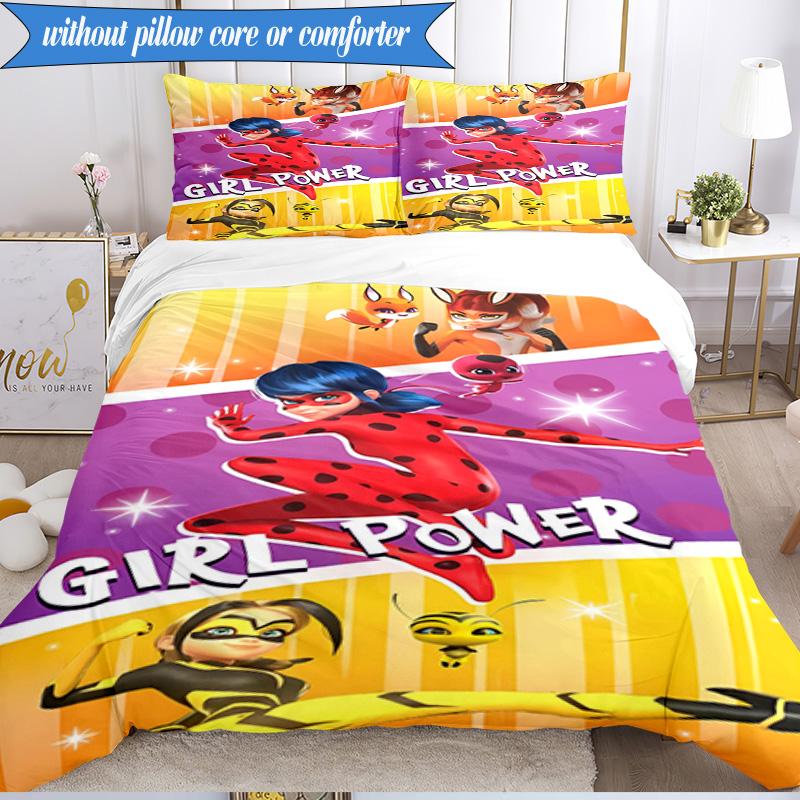 3PCS Miraculous Adventures Bedding Set,Including 1pc Duvet Cover And 2pcs Pillowcases Perfect for Bedroom, Dormitory, Fan Christmas gift
