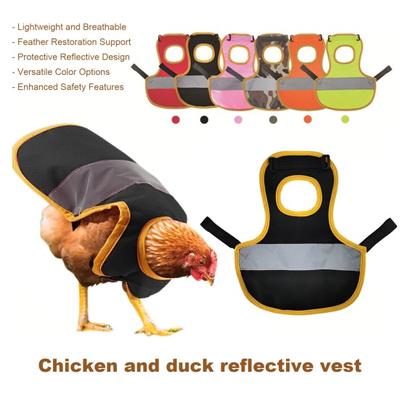 Hen Reflective Vest Poultry Chicken Hen Saddle Apron Feather Protection Holder Waterproof Breathable Hen Vest for Chicken Geese Duck
