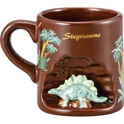 SunArt "Jurassic World" Stegosaurus Mug with Figure, Approx. 200ml, Jurassic World Movie Merchandise, Tableware, Gift, SAN3821-3, Brown