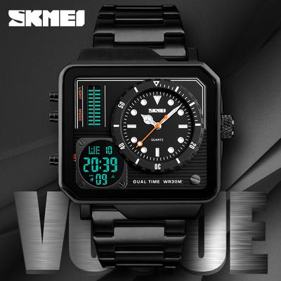 Moderne Multifunktions-Herrenuhr mit großem Zifferblatt, quadratisch, elektronische Uhr für Studenten und Männer