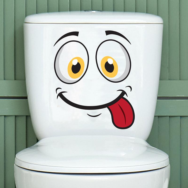 Funny Wall Sticker Bathroom Toilet Decor Living Room Cabinet Refrigerator Home Decoration Decals Stickers