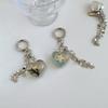 Y2K Style Summer Ocean Heart Keychain Ins Style Aesthetic Keyring Sweet Girly Keycord  Bag Pendant Gifts