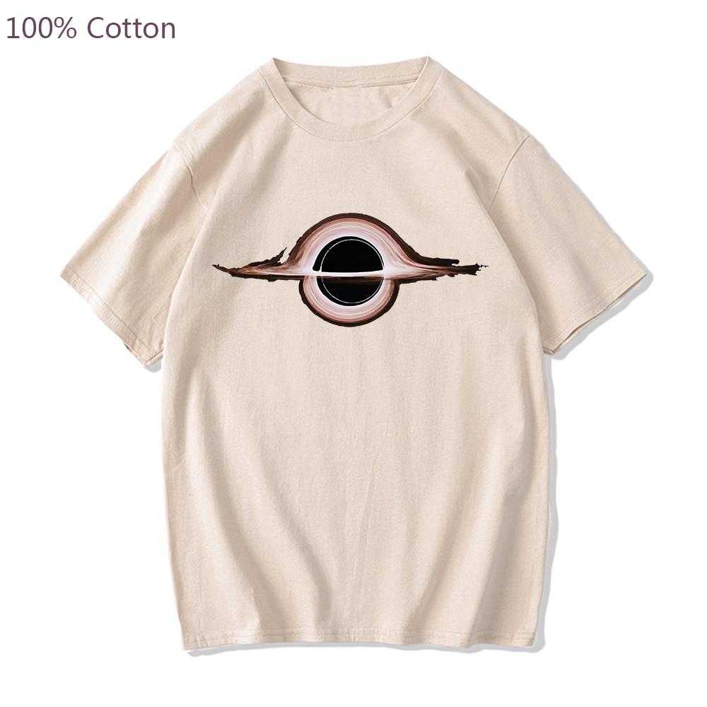 Svart hål Interstellar Gargantua Science T-shirt Herr Toppar Kvalitet 100% Bomull Kortärmad Sommar Casual T-shirt Lösa T-shirts