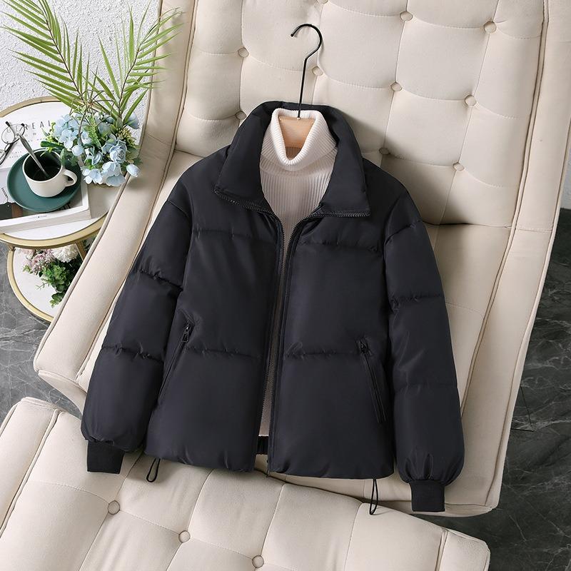 Winter New Thickened Stand-up Collar Bread Clothes, Down Cotton-padded Clothes for Women, Small Students, Loose Cotton Clothes, and Trendy Coats.