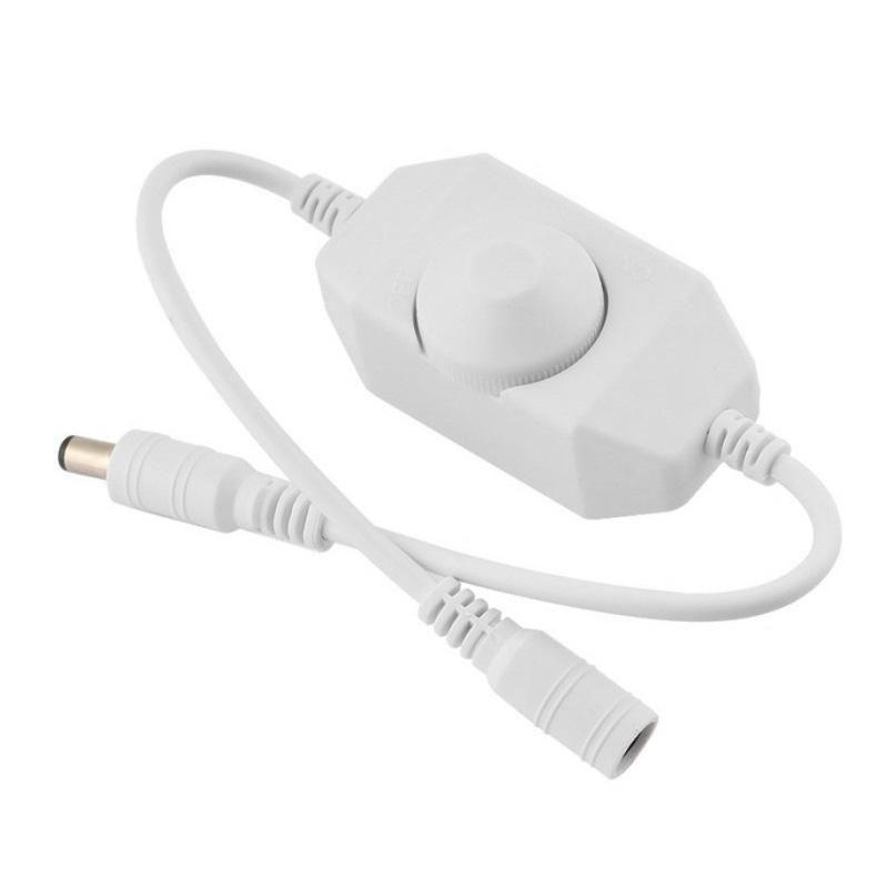 12V/24V Stepless Knob Dimmer for Single Color LED Light Strips and Bedside Lamps.