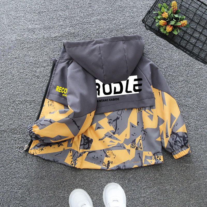 

Куртки с капюшоном для мальчиков 3-10 лет Весна Осень Детские модели CUHK для девочек и мальчиков Весенний Фри стрит Западный стиль Ветровка 150 жёлтый