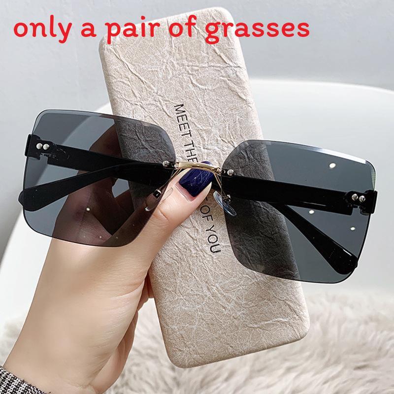 

Small Red Book Fashion Sunglasses Women Uv385 No Frame Edge Sun Shades For Travel And Parties Black Gray