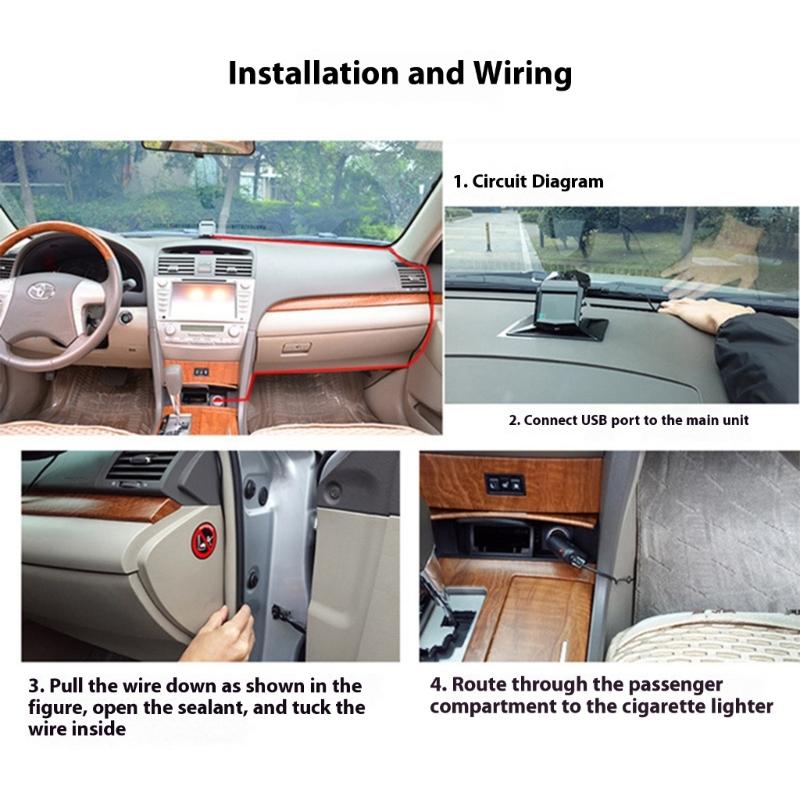 Front Windshield Car Camera No Wiring Required Night Mode 140° Wide View Loop Recording Built In G Sensor For Accident Protection