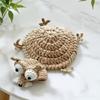 Non-Slip Crochet Squirrel Coasters Creative Knitted Animal Mat Durable Water Cup Mat  Tableware