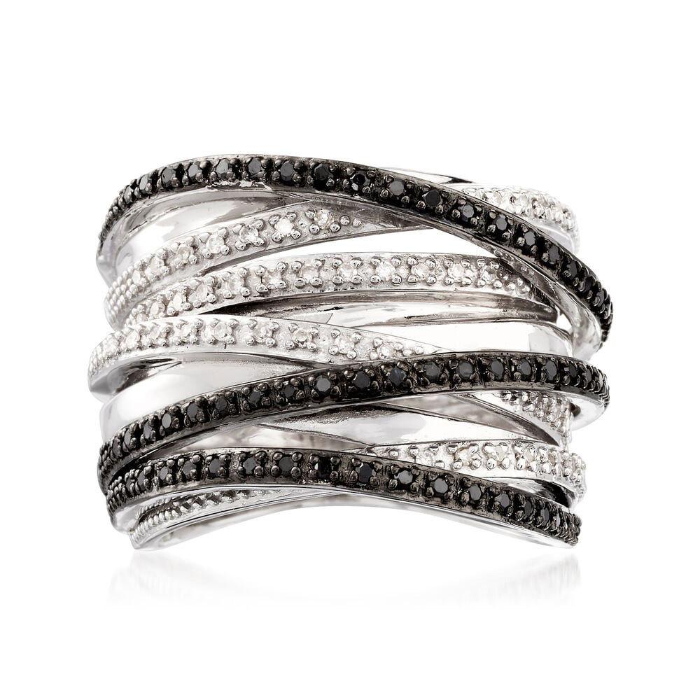 2026 Jewelry, Multi-layer Winding Two-color Ring for Women, Fashionable Personality Micro-inlaid Zircon Creative Ring no. 6