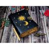 Sun Moon Leather Journal, 200 Page Deckle Edge Paper, Journal, Leather Notebook, Handmade Journal, Vintage book for Men and Women
