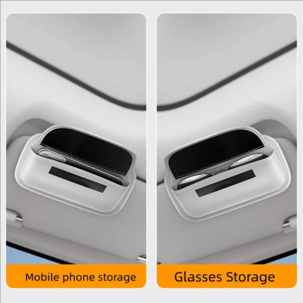 Scratch-Free Fastener Sunglasses Holder PU Leather Eyewear Protection Box  Car Interior Accessories
