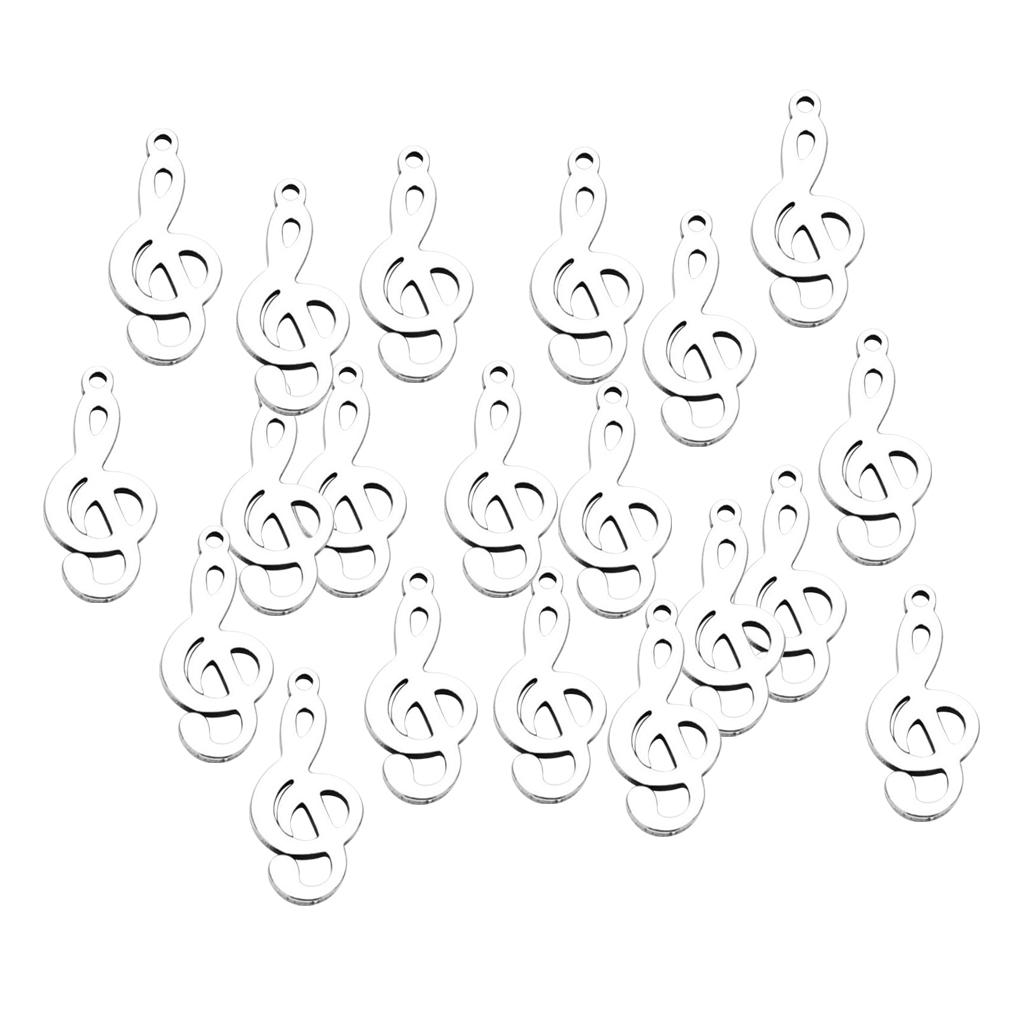 20Pcs Stainless Steel Music Symbols Charms Pendants for DIY Jewelry Findings