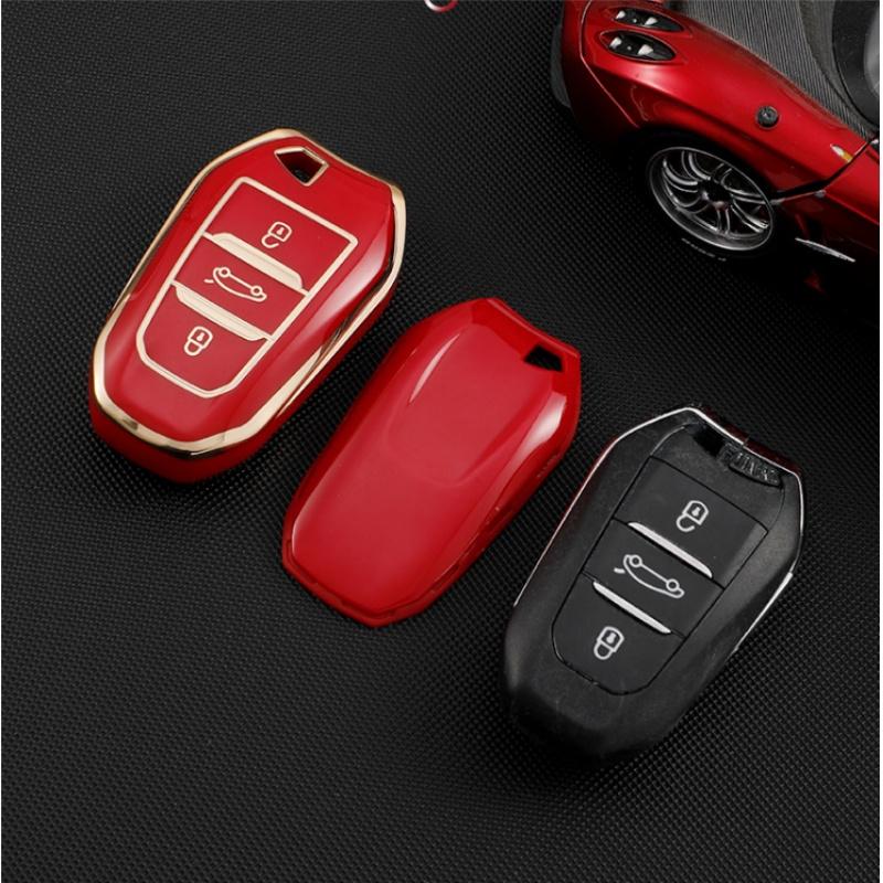 Luxury TPU Car Key Case Cover For Peugeot 2008 3008 4008 5008 308 408 508 Keychain