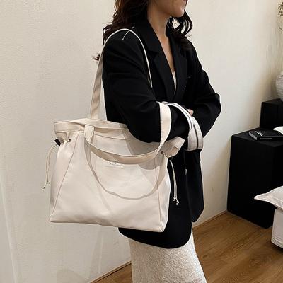Summer New Simple Casual Cloth Bag Single Shoulder Fashion Lightweight Portable Tote Bag Commuting Class Armpit Bag